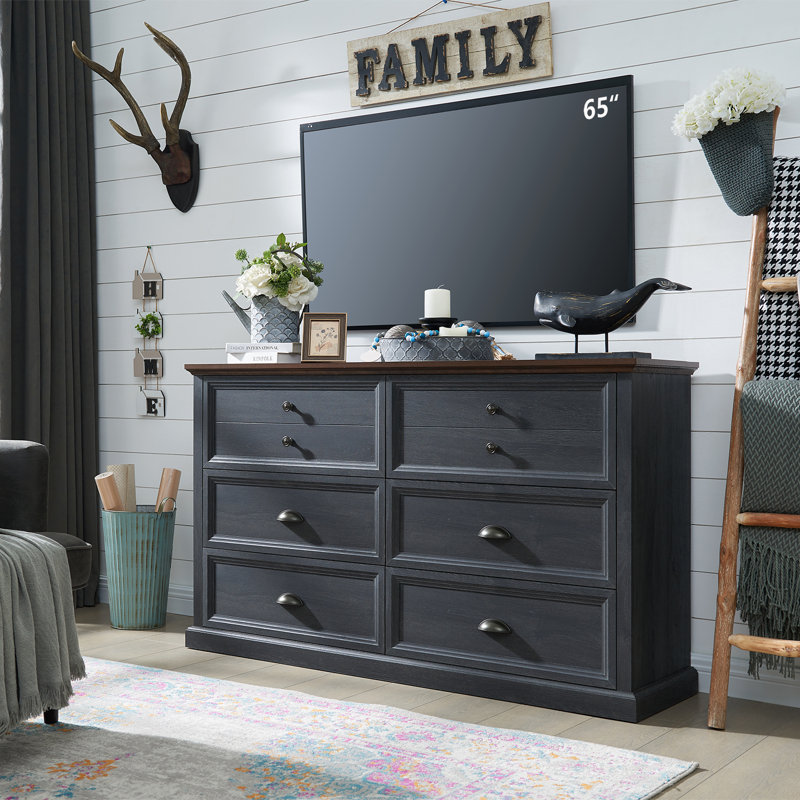 Red Barrel Studio® 58"W 6 Drawer Bedroom Dresser Organizer Storage